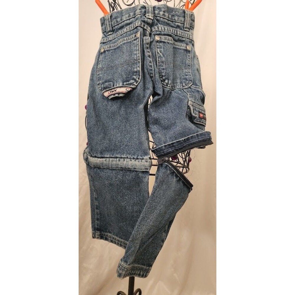 Carters Watch the Wear Carpenter Denim Jeans Pants To Shorts Boys Size 4 Vintage - Picture 10 of 12